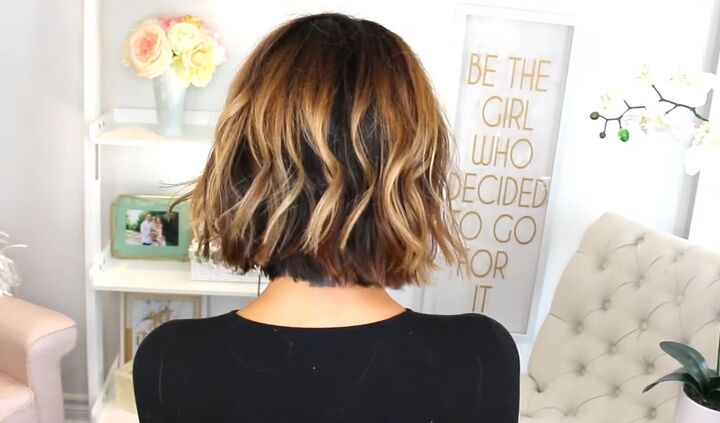 how to style a blunt bob into beautiful curls waves, How to style a curly bob