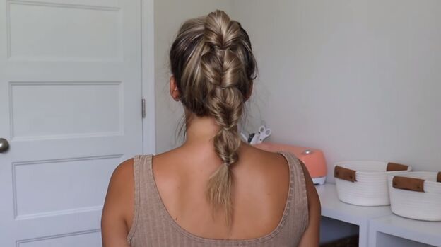 4 gym hairstyles for long hair that are cute easy to do stay secure, Reverse pull through braid
