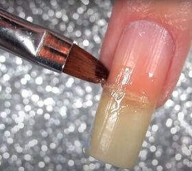 how to easily fix a badly broken nail with a teabag some superglue, Applying super glue to the broken nail