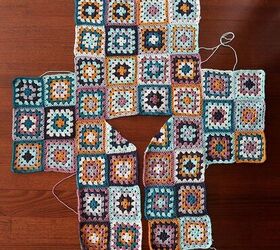 She sewed granny squares together to make something so beautiful to wear