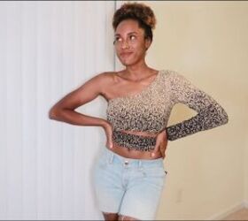 How to Make a Sexy DIY One-Shoulder Crop Top Out of an Old Sweater
