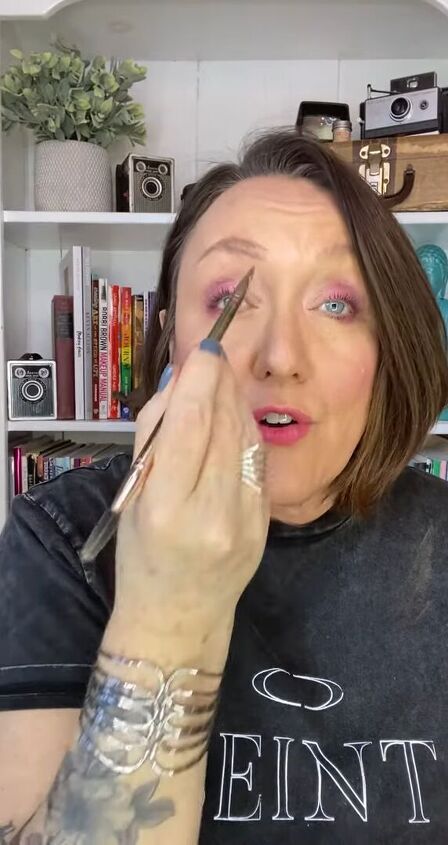 how to create fun colorful makeup looks for mature skin, Defining eyebrows over 50