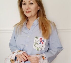 Very Easy DIY Bell Sleeved Embroidered Blouse Refashion