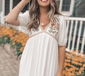 floral embroidered dress