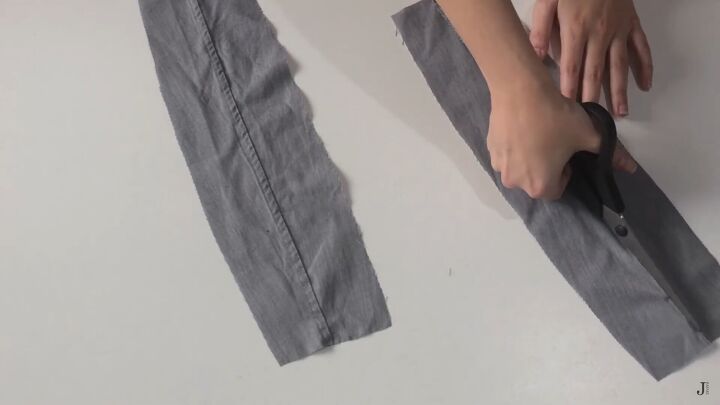 how to make cute ruffles on a shirt collar sleeves and cuffs, Cutting a long strip of fabric