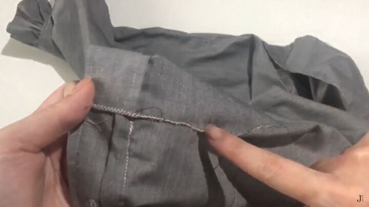how to make cute ruffles on a shirt collar sleeves and cuffs, Sewing down the raw edges