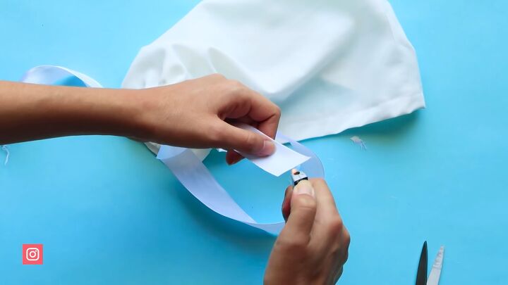 how to sew a diy bonnet for the ultimate handmaid s tale costume, Burning the edges of the ribbon