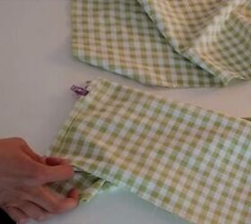 how to make a super cute diy two piece pants set in gingham, Hemming the pant leg bottoms
