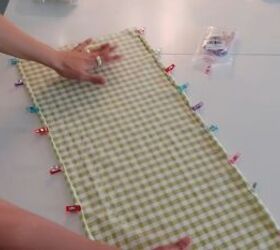 how to make a super cute diy two piece pants set in gingham, Pinning the top ready to sew
