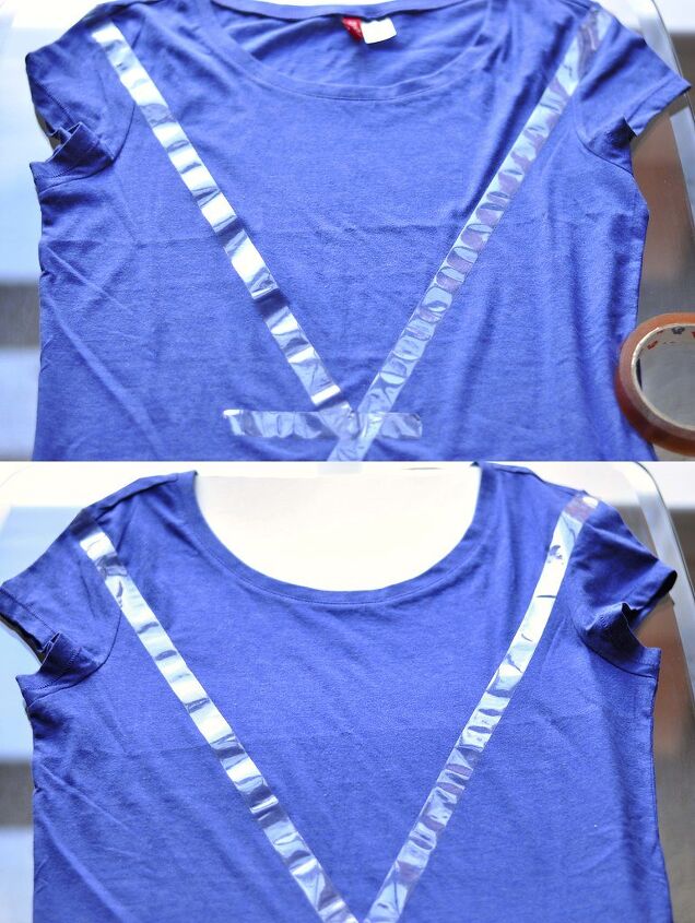 diy brush stroked triangle on a t shirt