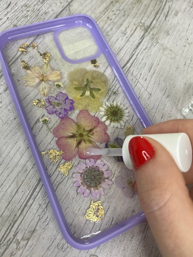 easy real flower diy phone case