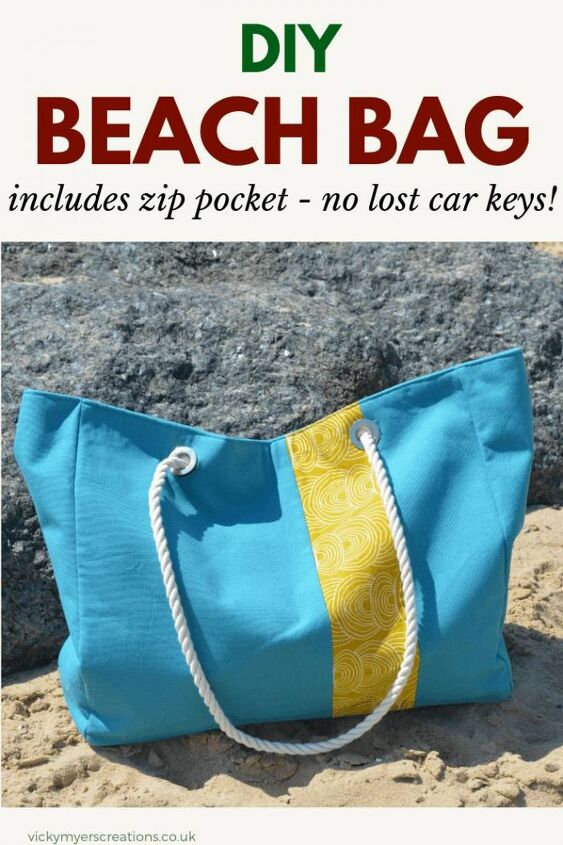 free large beach bag pattern with pockets