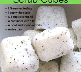 DIY Green Tea Sugar Scrub Cubes