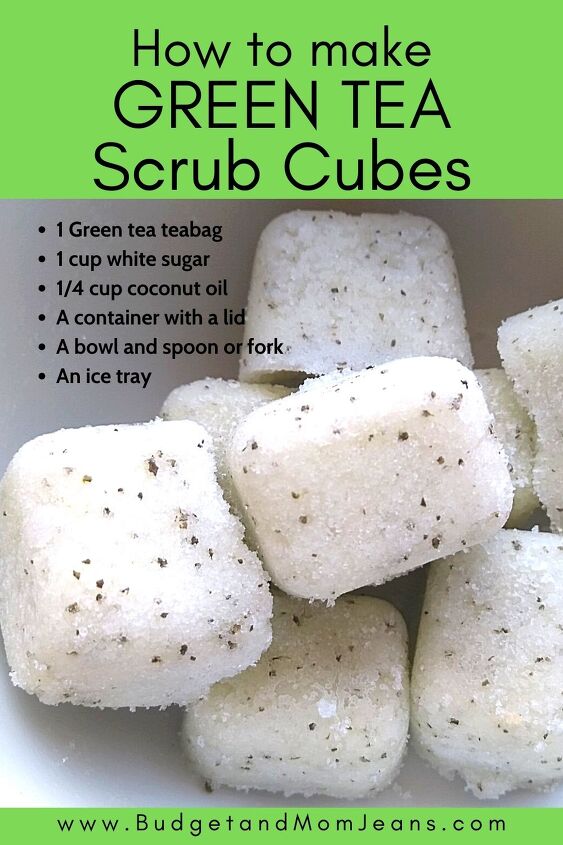 diy green tea sugar scrub cubes