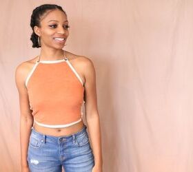 diy lace up halter top no sewing required