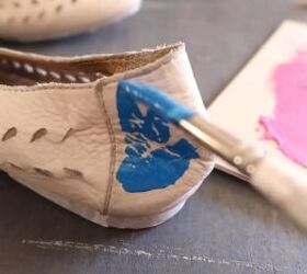 how to stretch shoes easily paint them for a whole new look, Applying paint to the shoes