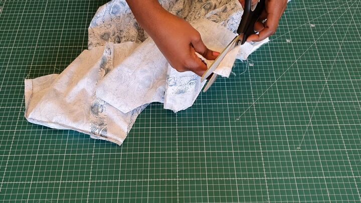 looking for a romantic summery dress try this corset dress tutorial, Trimming the corner of the fabric