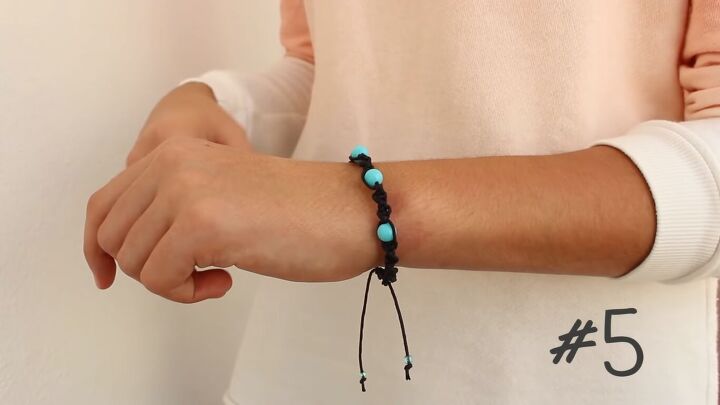 5 cute square knot friendship bracelet ideas with beads chains, Easy square knot friendship bracelet