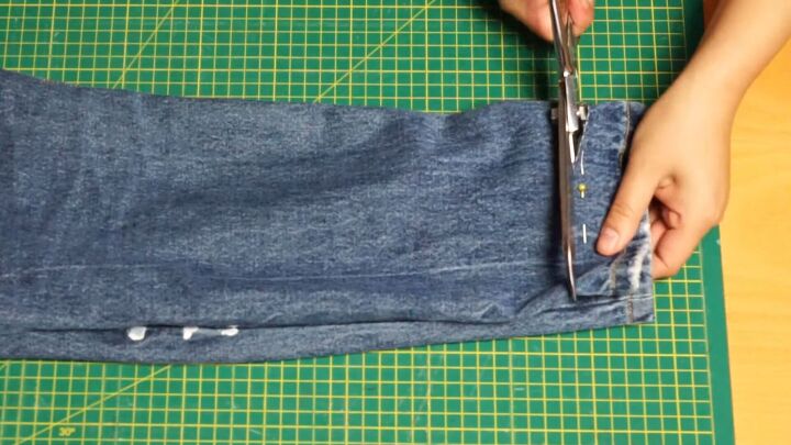 how to easily make alterations to pants in 5 different ways, Cutting off the cuffs of the pants