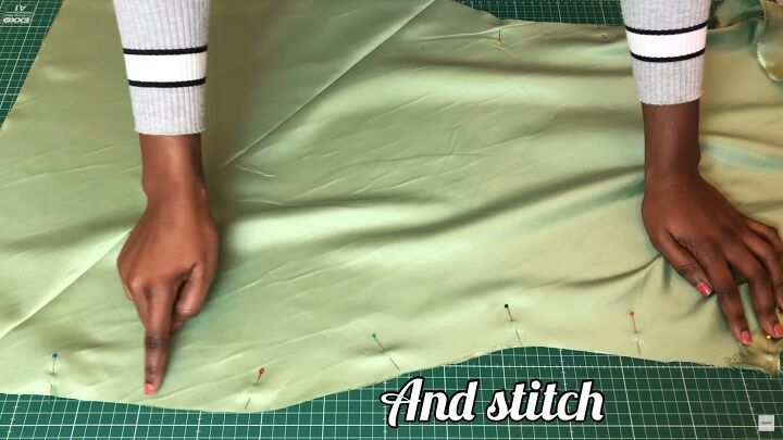 how to make a sexy cowl neck dress from scratch, Stitching the side seams