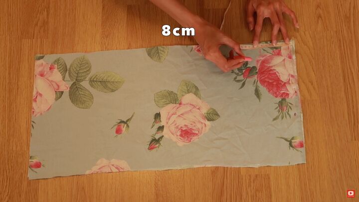 how to make a gorgeous floral diy dress out of an old blanket, Measuring the armholes for the sleeves