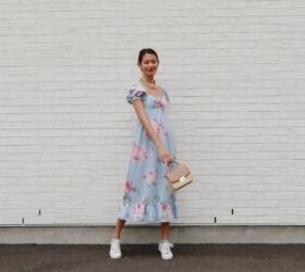 how to make a gorgeous floral diy dress out of an old blanket, How to make a DIY dress from a blanket