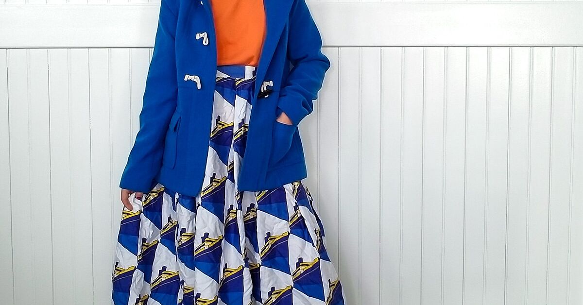 orange and blue color combination dress Royal Blue Dress with Orange