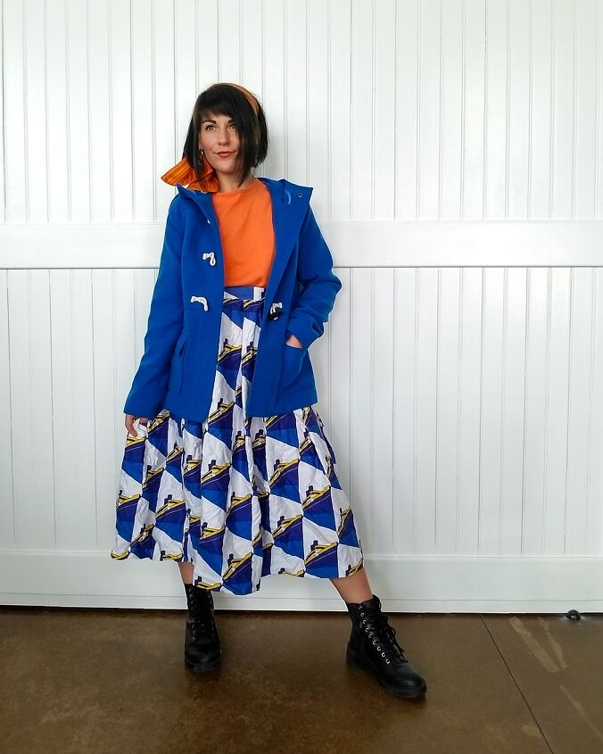 outfit color palette pairing blue and orange