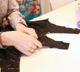 sewing skills how to line a dress properly just like a seamstress, Pinning the lining to the dress bodice