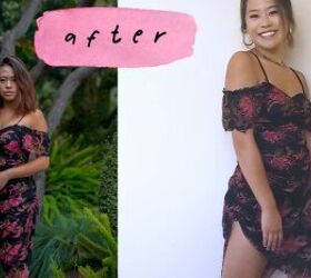 how to make your own off the shoulder dress easy diy thrift flip, How to make your own off the shoulder dress