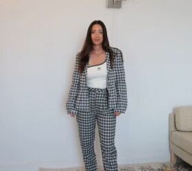 6 cute fall pant outfits that will make you ditch your jeans, Houndstooth pantsuit