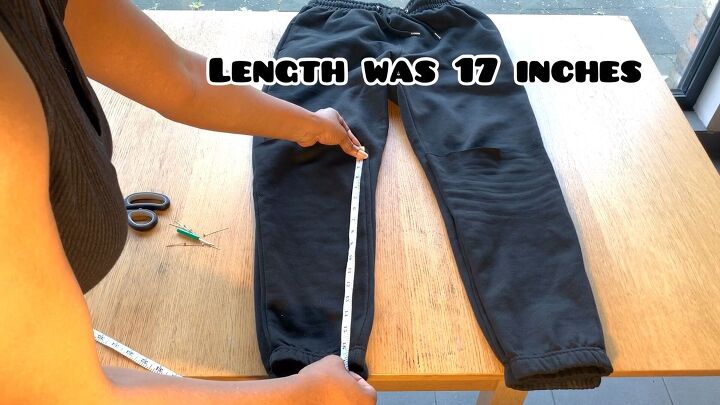 how to make trendy diy stacked pants out of 2 pairs of sweatpants, How to make stacked pants