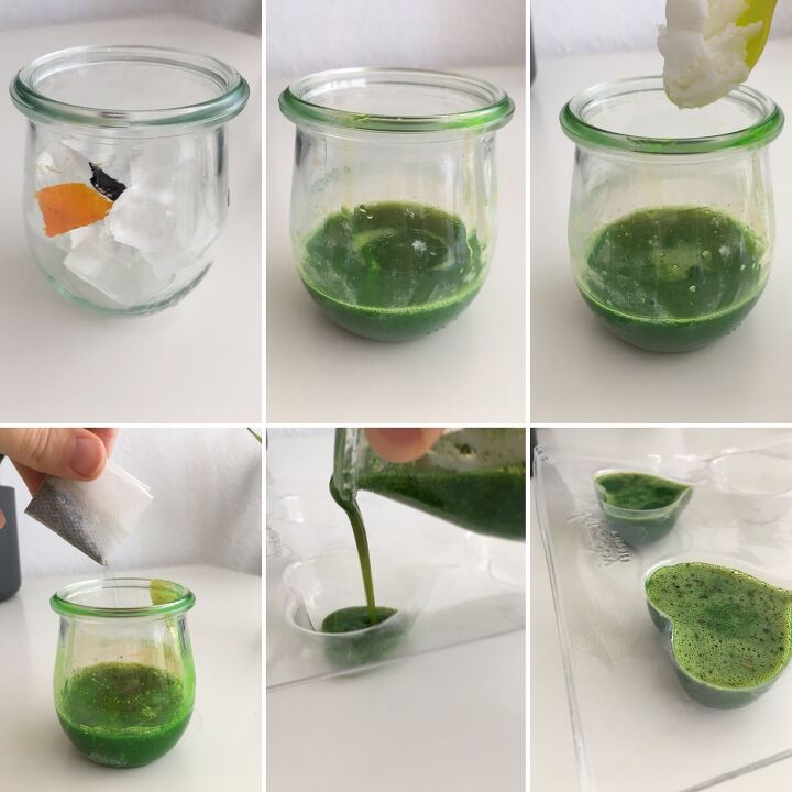 how to make melt and pour soap green tea