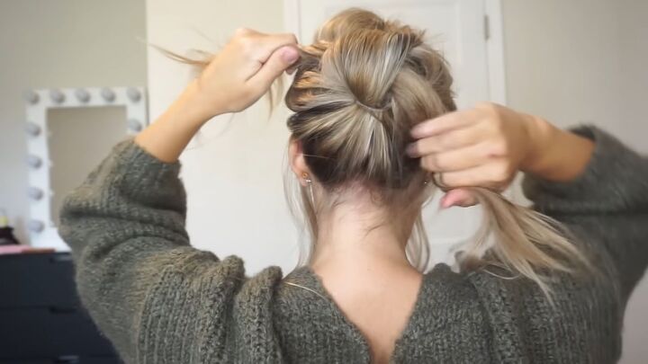 3 cute easy fall hairstyles to try with medium or long hair, Flipping the knot to the top
