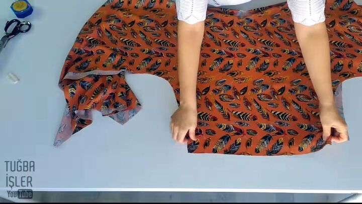how to make a kimono robe in 7 simple steps, Folding the fabric