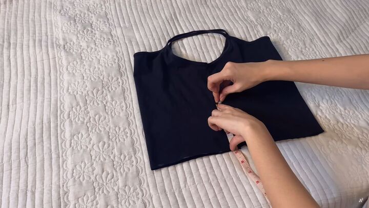 how to easily upcycle tank tops t shirts to make cute diy crop tops, Making a DIY crop tank top