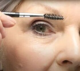 how to properly define eyebrows over 50 makeup for mature faces, Grooming eyebrows with a spoolie brush