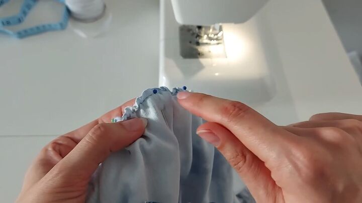 how to make a pretty milkmaid top out of an old t shirt, Sewing the bust pieces together