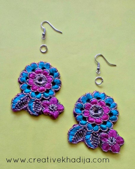 how to make lace cut out earrings in two minutes