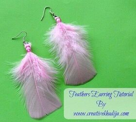 How To Make Pink Feathers Earrings Quick and Easy Idea