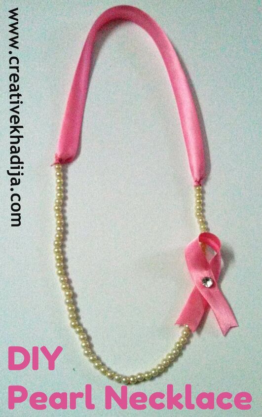 October Breast Cancer Awareness Pink Ribbon Pearl Necklace | Upstyle