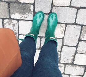 bright green hunter rain boots for a pop of color, Green Hunter rain boots
