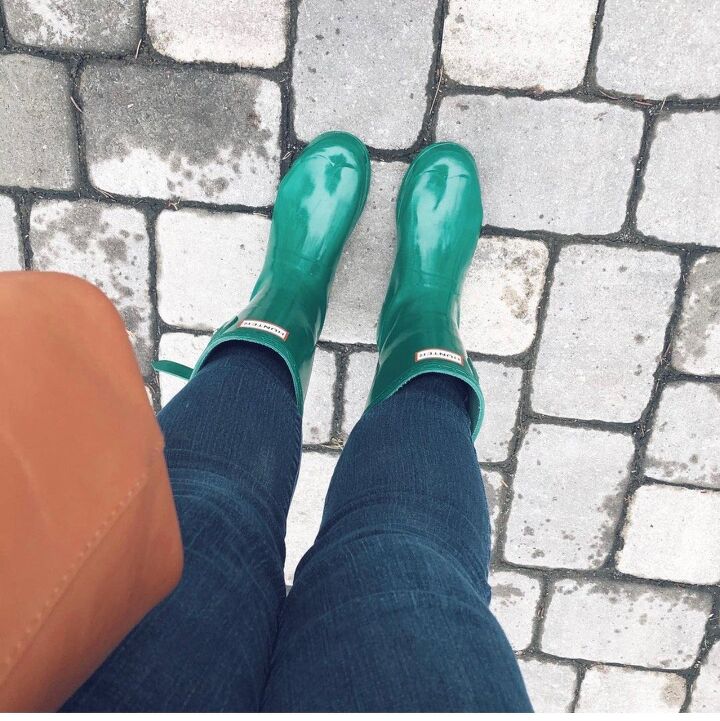 bright green hunter rain boots for a pop of color, Green Hunter rain boots