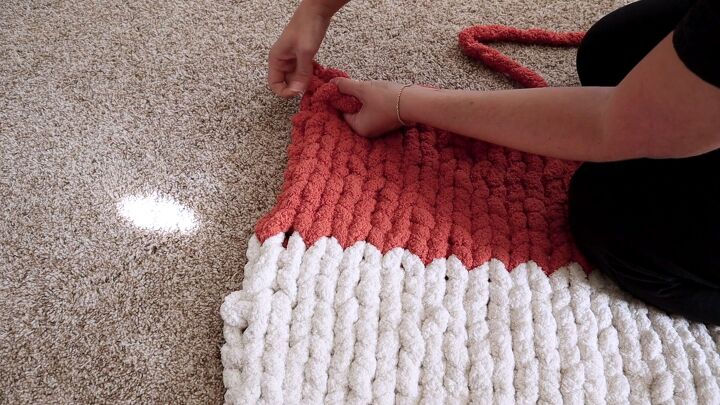 how to make a gigantic diy chunky knit cardigan by doing slip knots, How to finish a knitted panel
