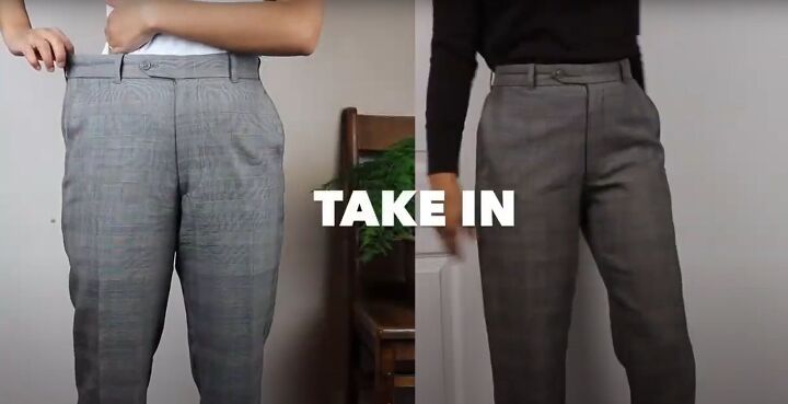 6 diy thrift flip hacks you should know how to alter thrifted clothes, Taking in pants