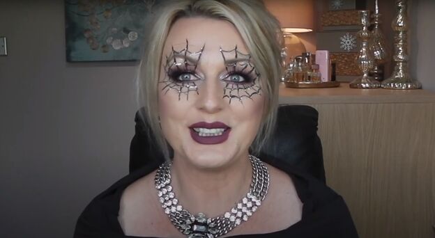 how to do easy spider web face makeup for halloween in 4 simple steps, Spider web face makeup