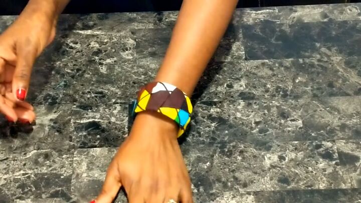 how to make diy african fabric bracelets using plastic cups, Fabric bracelets DIY