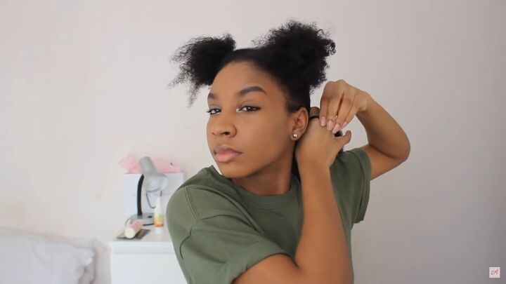 how to do a wash and go on natural hair easy 4b wash and go routine, Sectioning hair into four equal sections