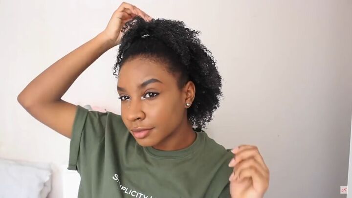 how to do a wash and go on natural hair easy 4b wash and go routine, Sectioning hair to hide heat damage
