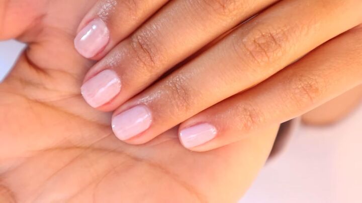 at home gel manicure tips 10 easy steps to the perfect gel manicure, At home gel manicure after one coat of gel
